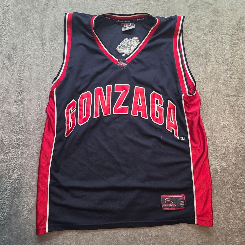 Gonzaga Bulldogs Jersey Mens XL Blue NCAA College Basketball Colosseum #33